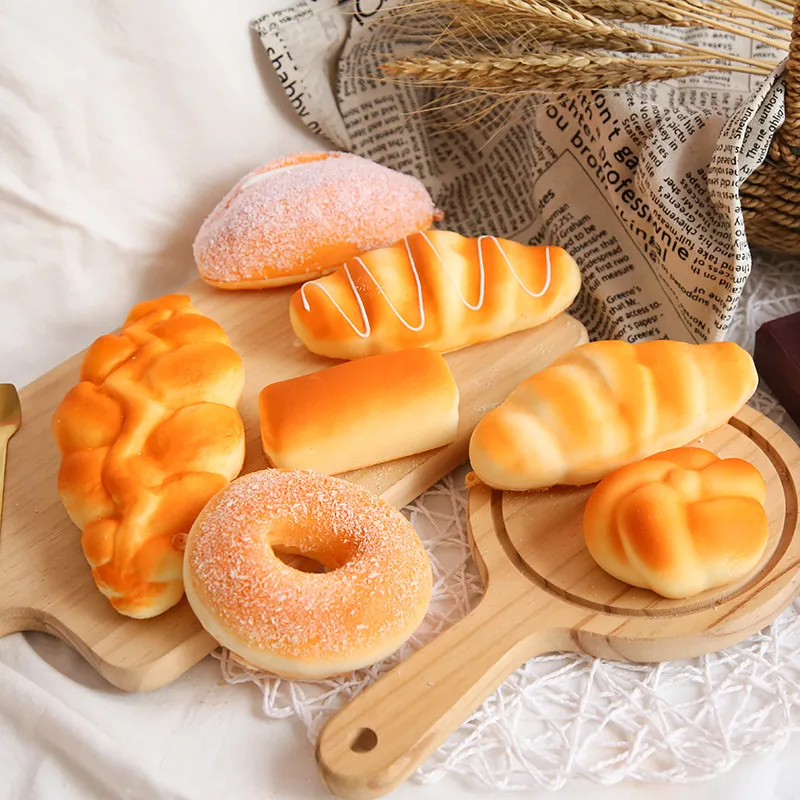 Squishy Food Toys Creative Simulation Bread Toast Donuts Slow Rising Squeeze Stress Relief Toys Spoof Tease People Desktop Decoration