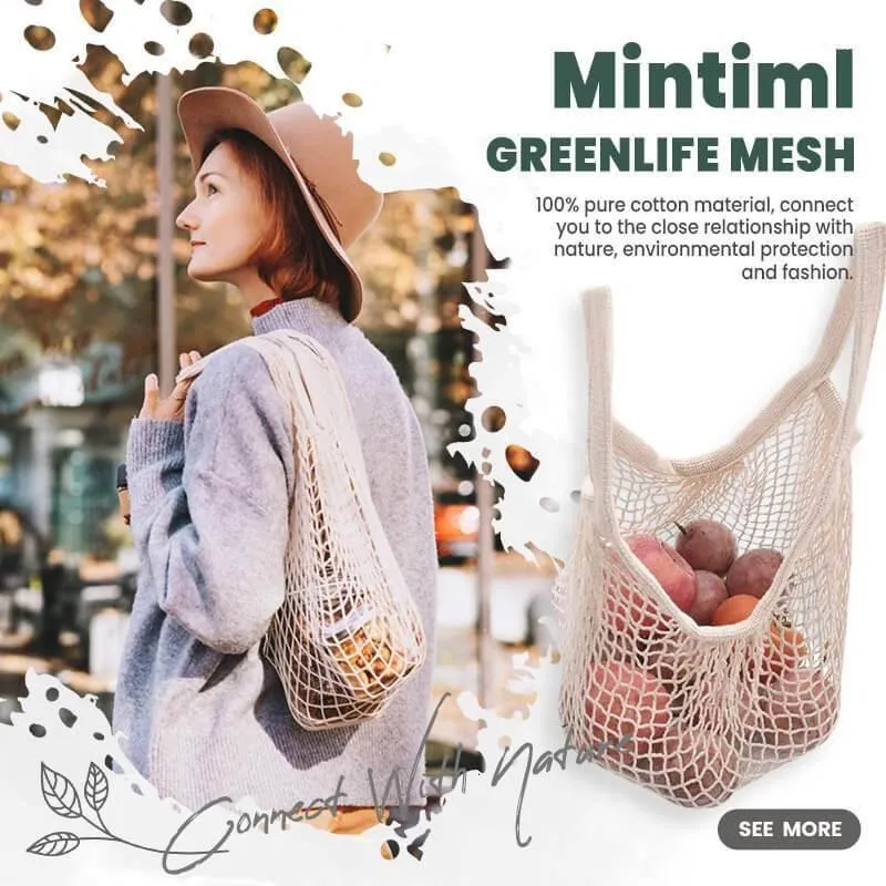 Storage Bags Mintiml GreenLife Mesh Reusable Fruit Shopping String Grocery Shopper Cotton Tote Woven Net Shoulder Bag