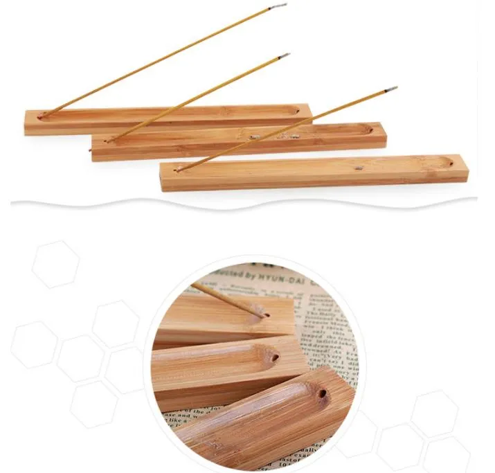 Home Decoration Incense Sticks Holder Bamboo Natural Plain Wood Incense-Stick Ash Catcher Burner-Holder Wooden Incense-Sticks Holders SN2873