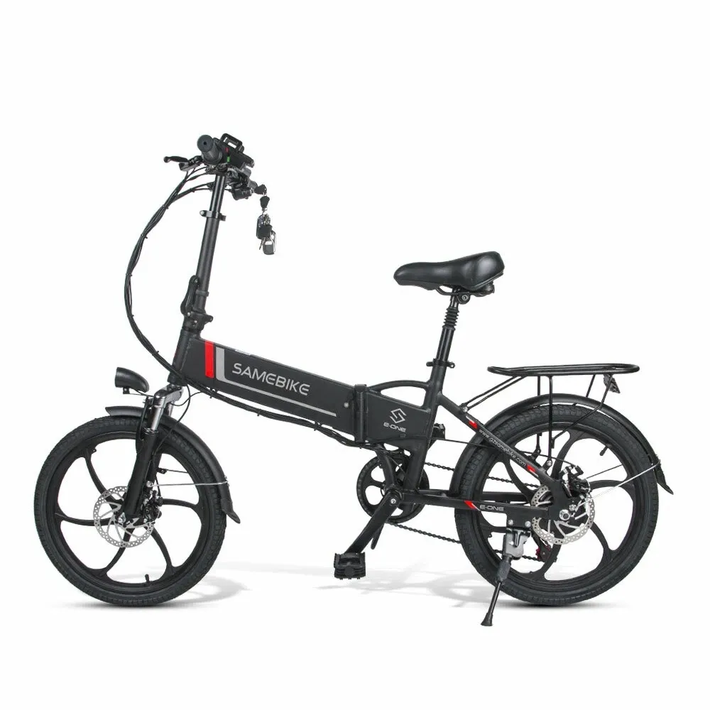 SameBike 20LVXD30 10.4AH 48V 350W 접이식 전기 자전거 35km / h 최고 속도 80km 마일리지 최대로드 120kg 전자 자전거 도시 자전거