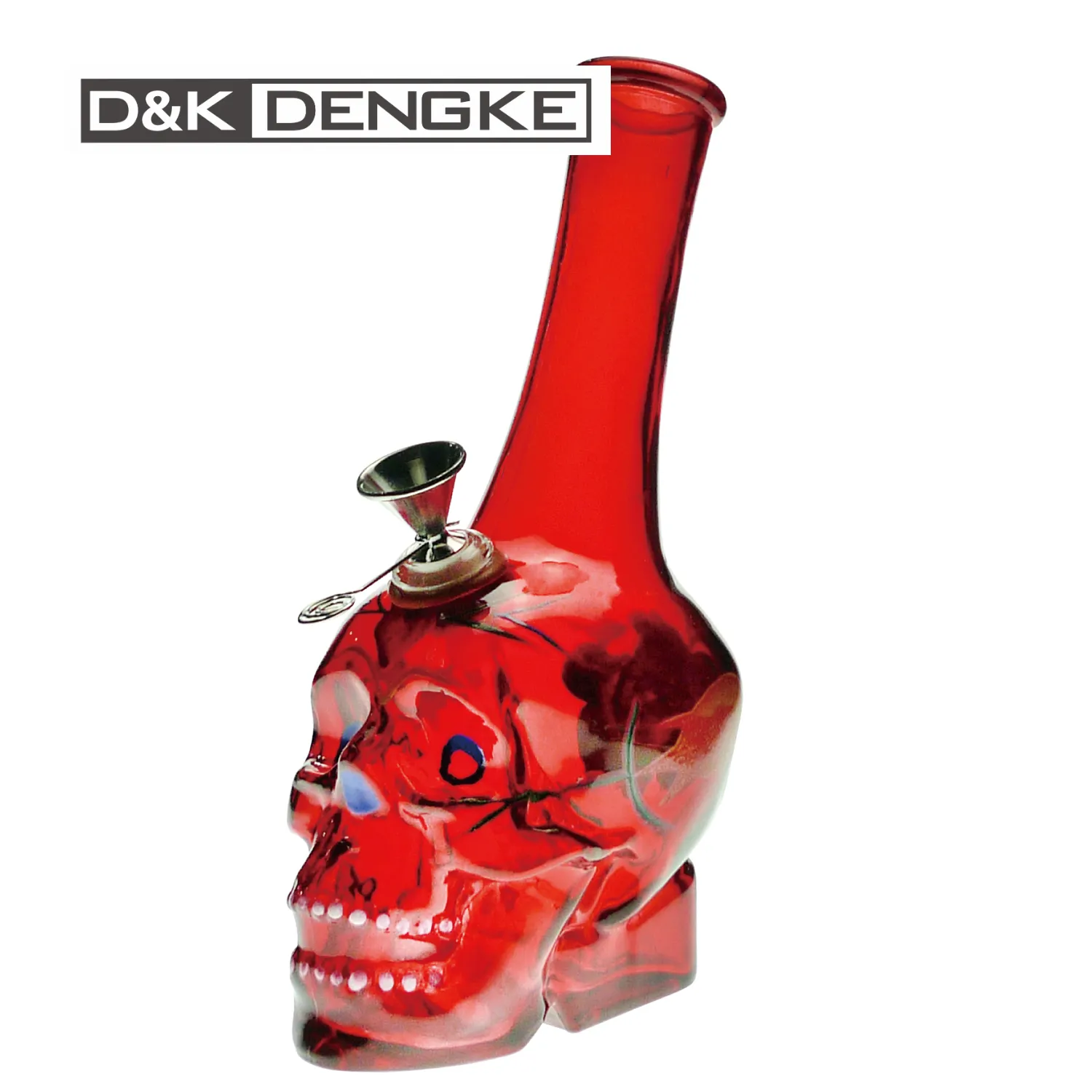 DK Красочный Стеклянный Череп Бонг Водопровод Толстый Стеклянный.