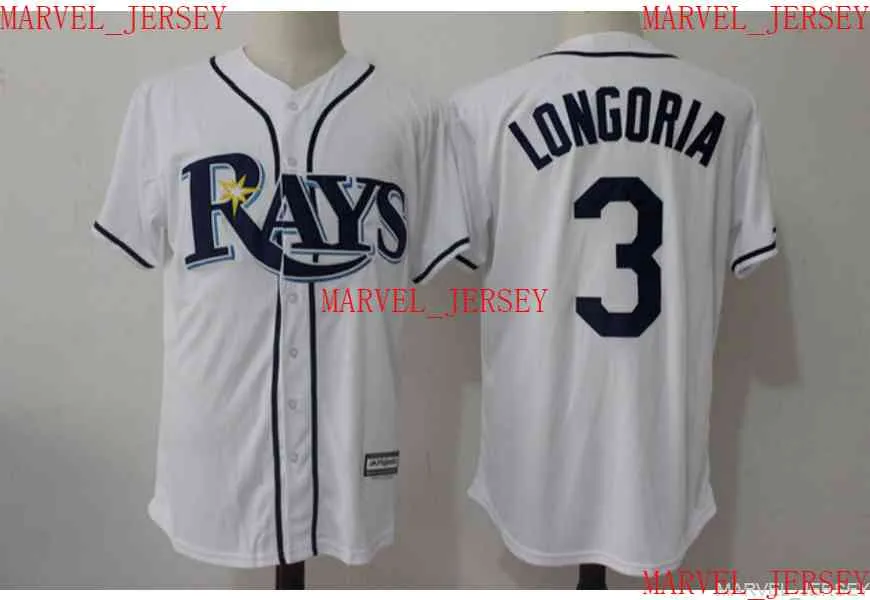 Homens homens Juventude Evan Longoria Baseball Jerseys Stitched Personalize qualquer nome N￺mero Jersey XS-5XL