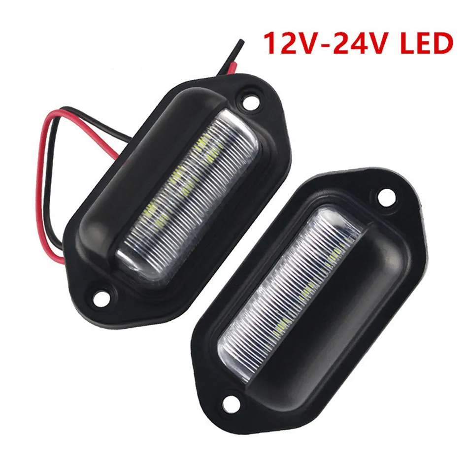 12V 24V 6 LED Number License Plate Light for Car Boats Motorcycle Automotive Aircraft RV Truck Trailer Exterior Lamps