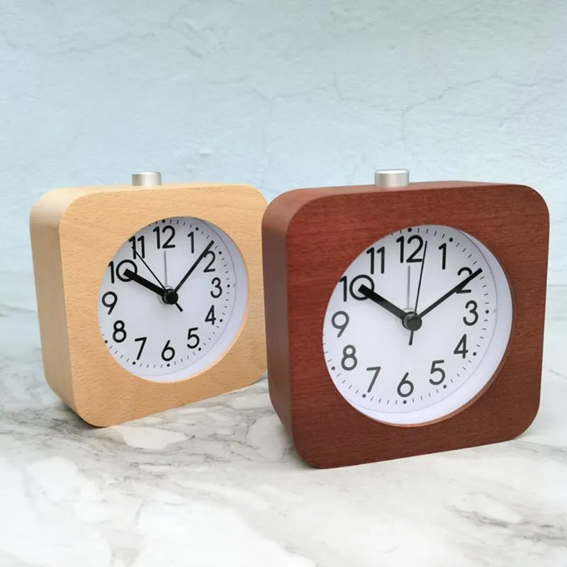 Other Clocks & Accessories Mini Square Bedside Silent Sweep Alarm Clock