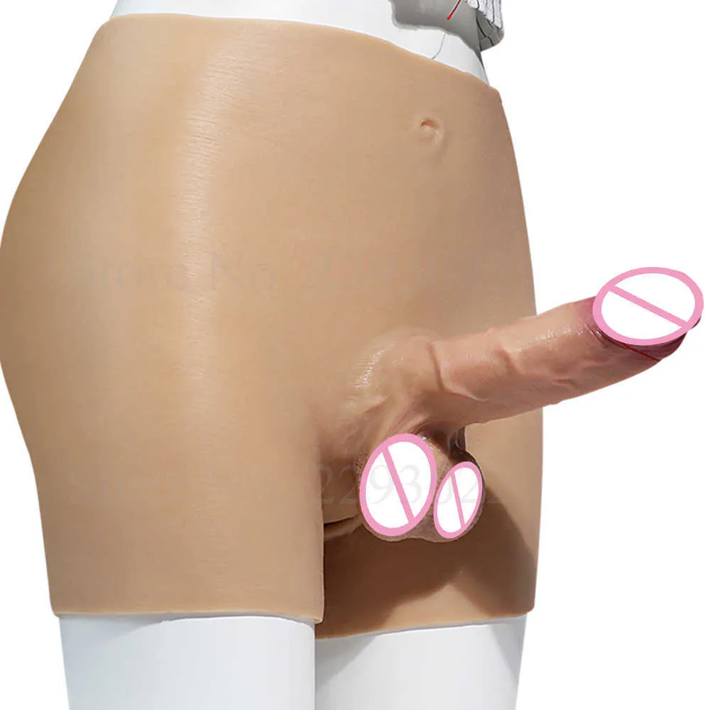Silikonband-on dildo elastiska trosor realistisk dildo slitage byxor onani enhet för kvinna lesbisk band på penis sexleksak 210629