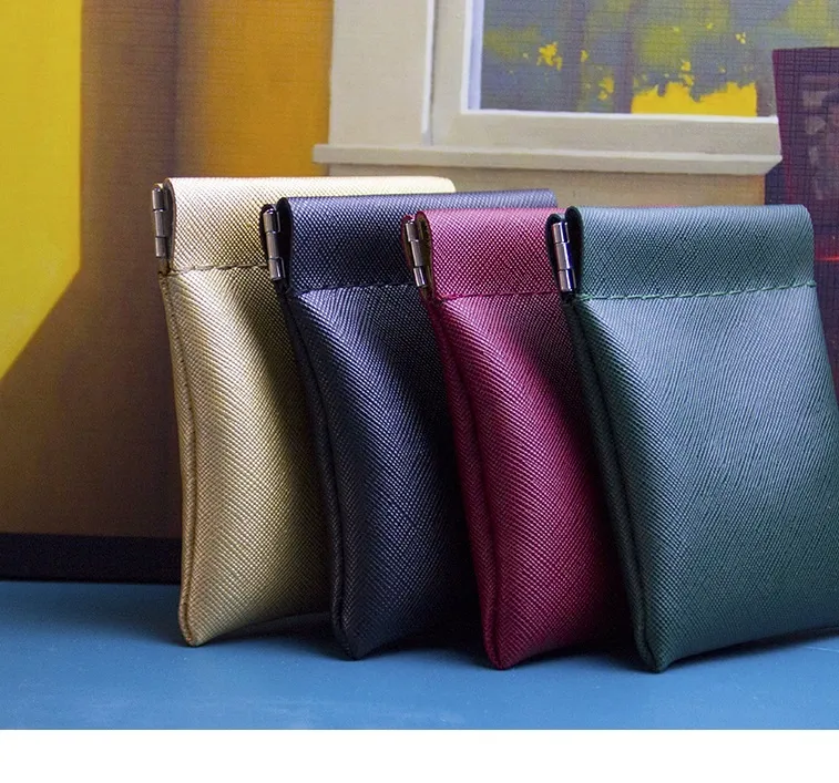 Mini Wallet Simple Short Wallets headphones pouch wen's keychain bag Card Holder PU leather Purse