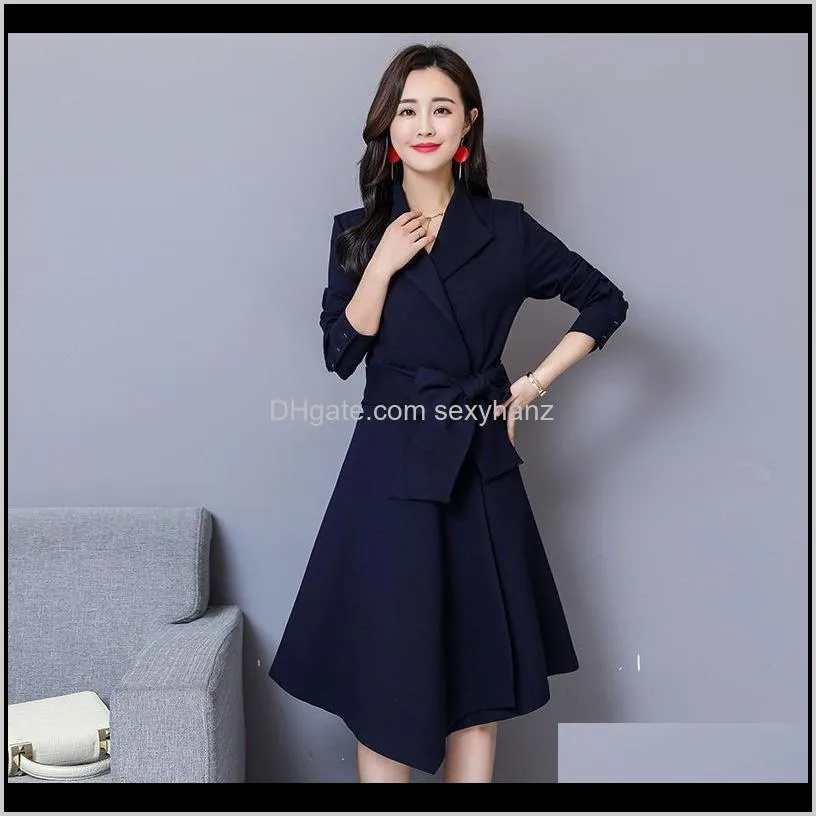 autumn trench coat women outwear belt female black long coats for ladies new korean fashion women overcoat femme dd2329