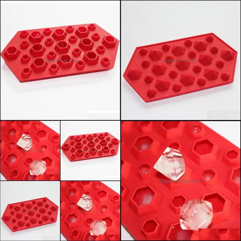 3d Diamonds Gem Cool Ice Cube Chocolate Soap Tray Mold Silicone Fodant Moulds1