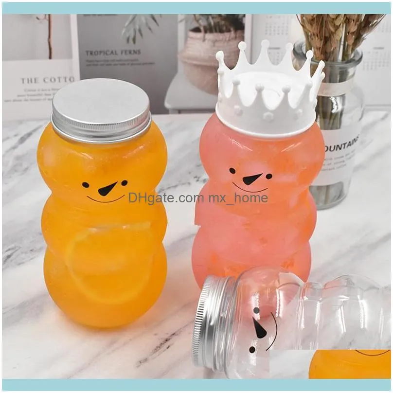 Gift Wrap 10pcs Creative Christmas Favors Snowman Shaped Bottle Candy Chocolate Packaging Box 450ml Cold Drink Milk Coffee