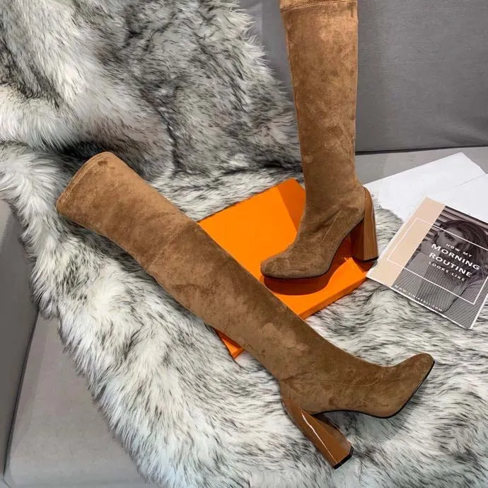 Fashion casual color matching round head women`s designer boots women`s casual wild non slip suede leather women`s boots  shoes 10 2502