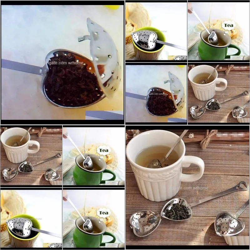 factory price steel hotest infuser heart tea shape stainless spoon strainer steeper handle shower shipping