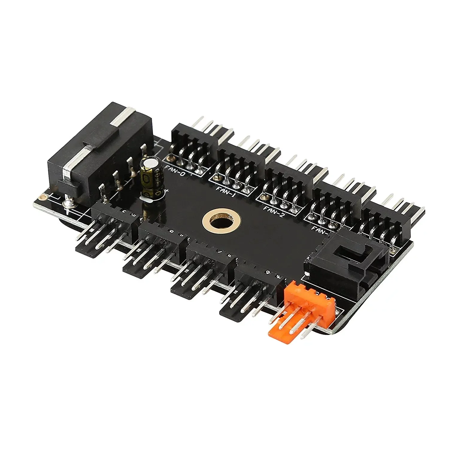 CPU refrigerar fan hub SATA controlador fonte de alimentação spliter adaptador computador pwm função 10 porta 12v 4 pin 4pin