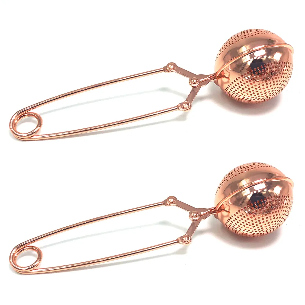 Theezeefje rose gold thee-ei rvs 304 bal losbladige thee filter heet verkoop DH8966