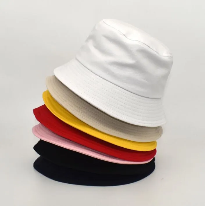 DHL50PCS قبعات النساء القطن عادي سعة كبيرة الصياد سادة sunhat مزيج اللون 56-58 سنتيمتر