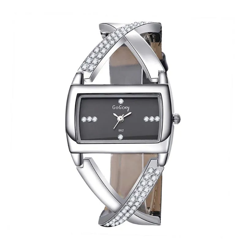 Wristwatches Accessories Cross Bracelet Crystal Rhinestone Casual Classical PU Leather Band Daily Fashion Quartz Analog Women Wristwatch