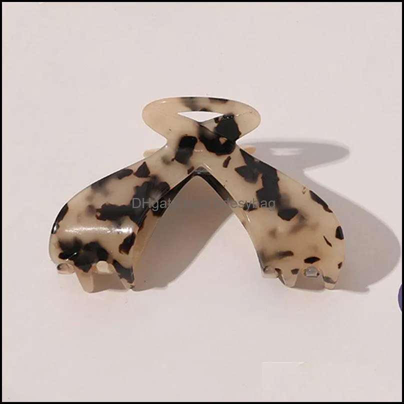 New Creative Leopard Marble Acetic Acid Hair Claws Tortoiseshell Geometric Hair Clip Clamps Women Barrettes 9cm Acrylic Hairpins