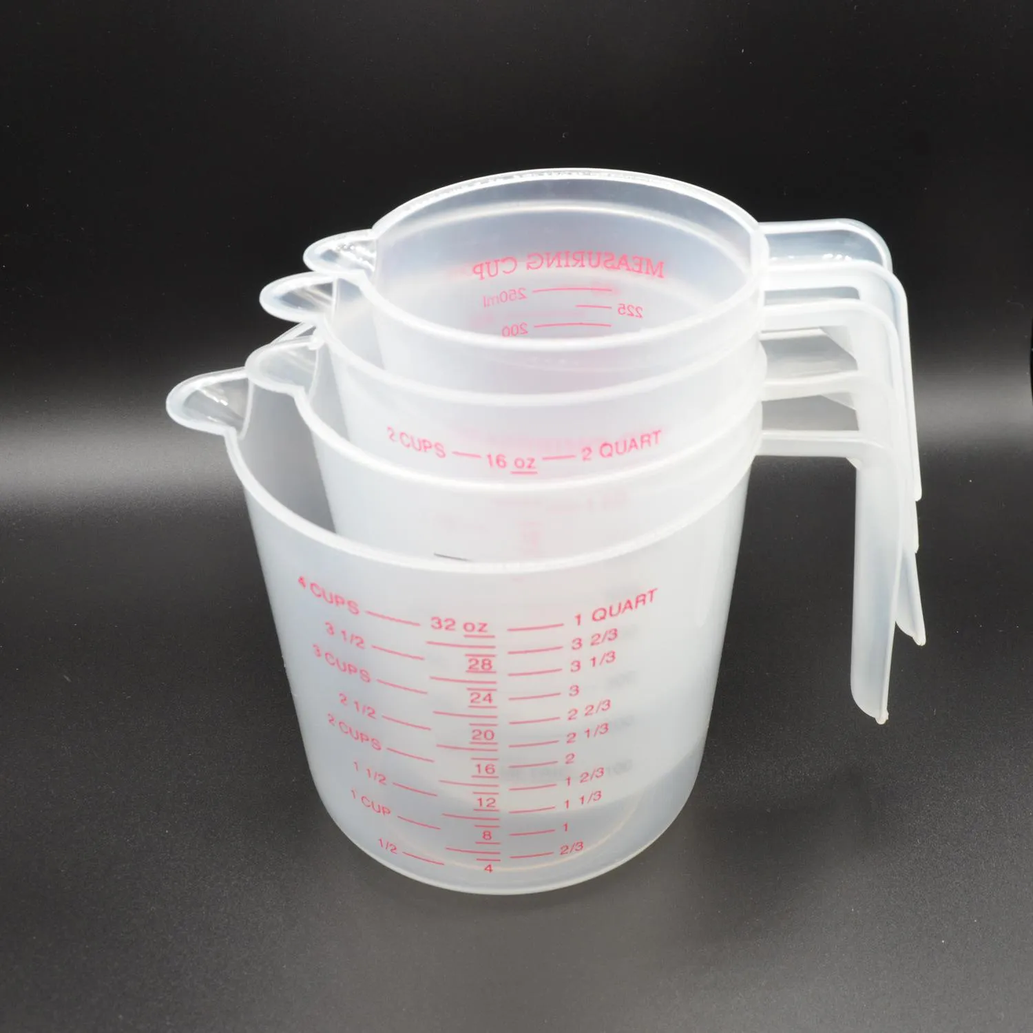 Plastic Measuring Cup with Grip Handle Stackable Kitchen Tool Baking Measure Tools DH8785