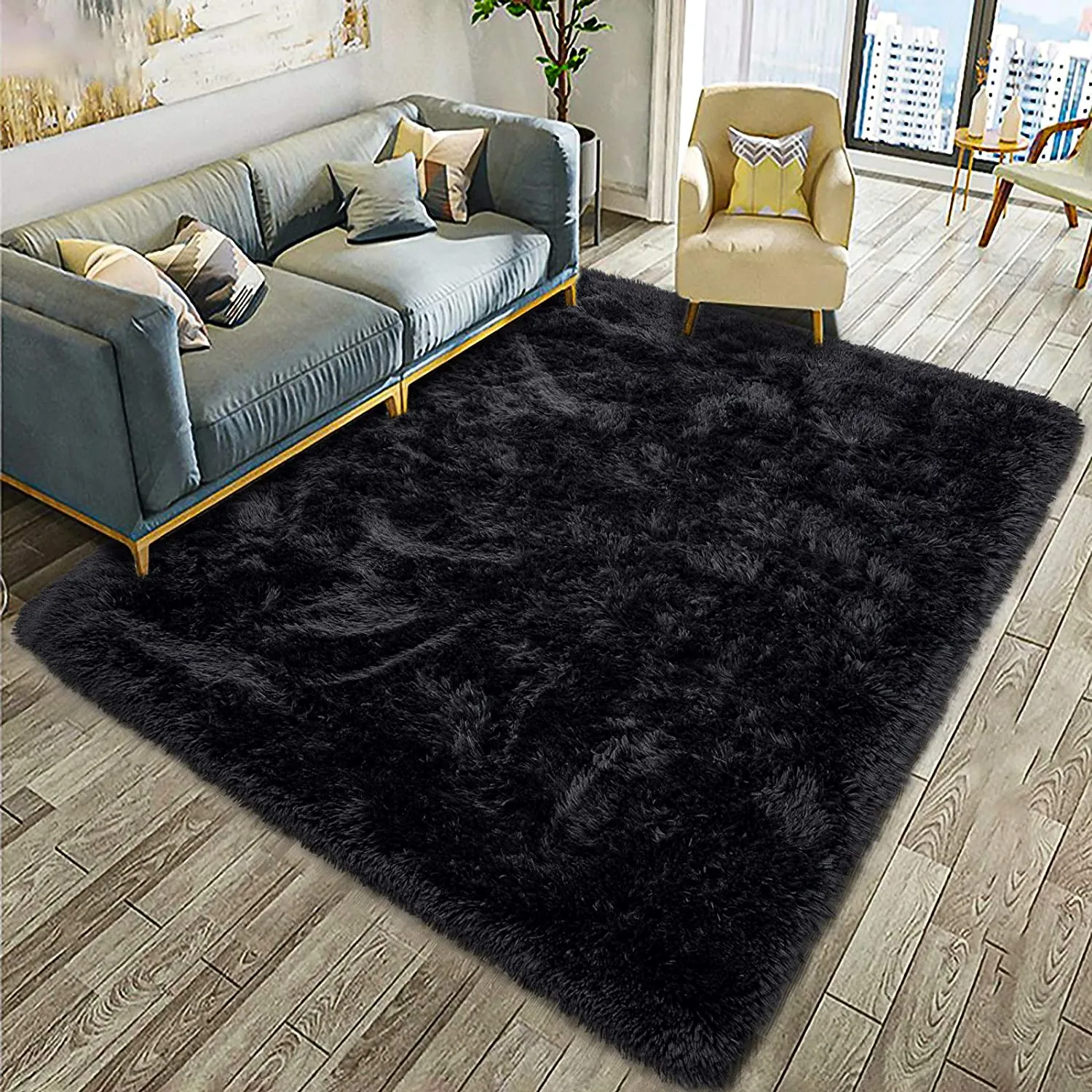 Fluffy Soft Kids Home Carpet Anti-Skid Stor Fuzzy Shag Fur Area Mattor Modern Inomhus Hem Vardagsrum Mattor Barn Sovrum Matta