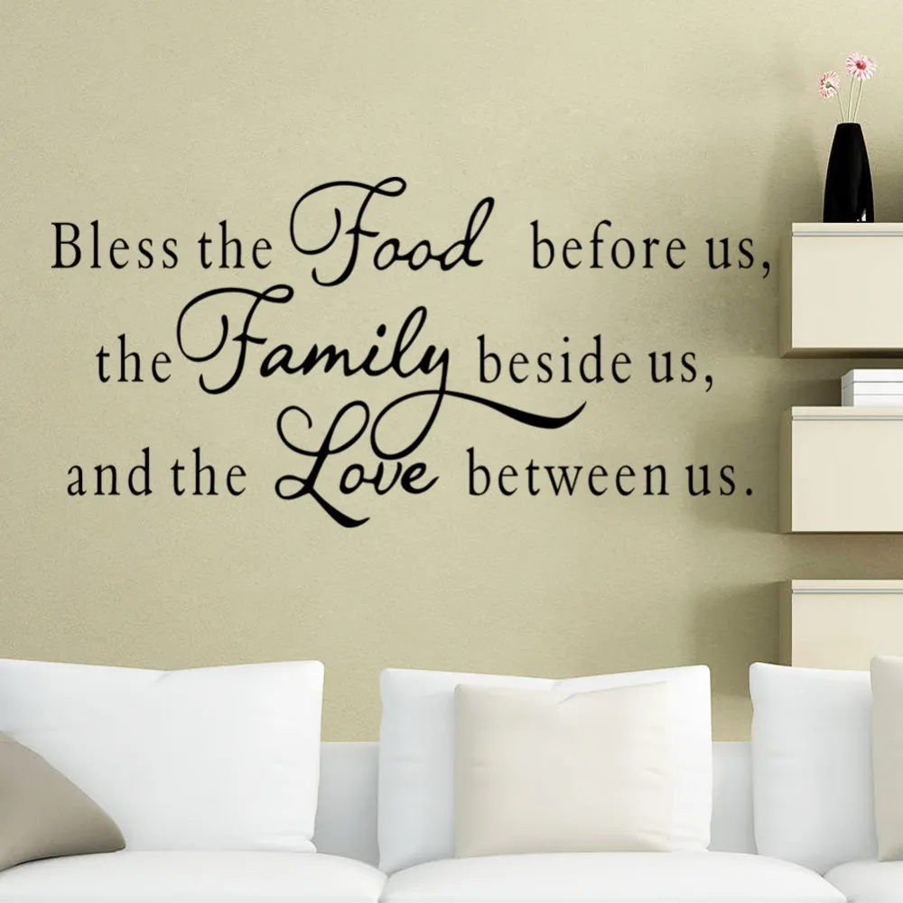 Moderne karakters "Food Family Love" Muurstickers Sticker Home Decor Decals Art DIY Nieuwe PVC Grote 57 * 117cm 210420