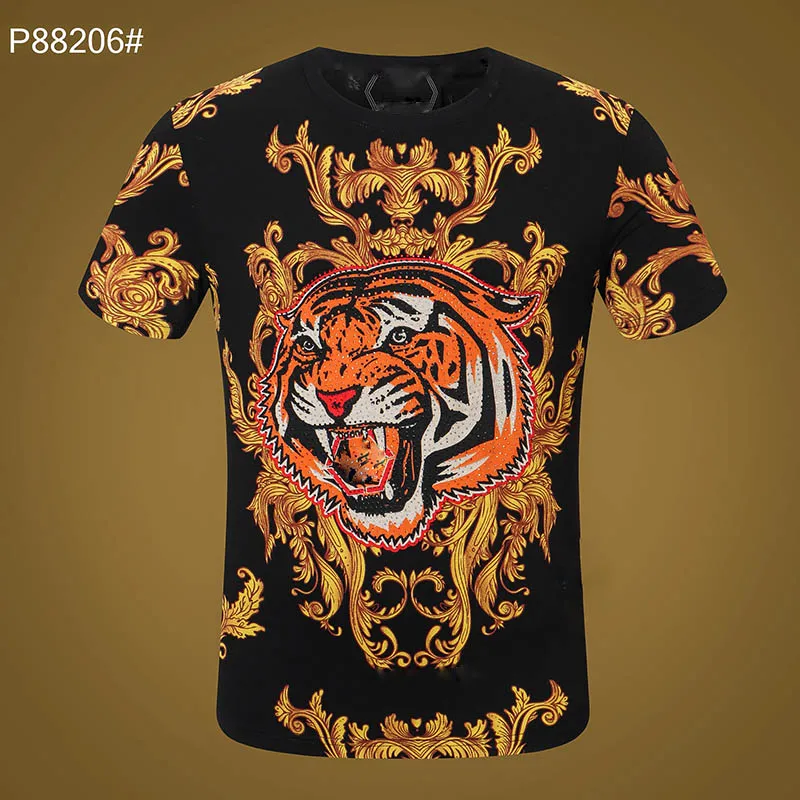 Crystal Tiger Designer T-shirt voor heren Skull T-shirts Solid Print Letter Dollar Skateboard Casual Punk Tops T-shirts T-shirts Kledingbeer Korte mouw M-3XL