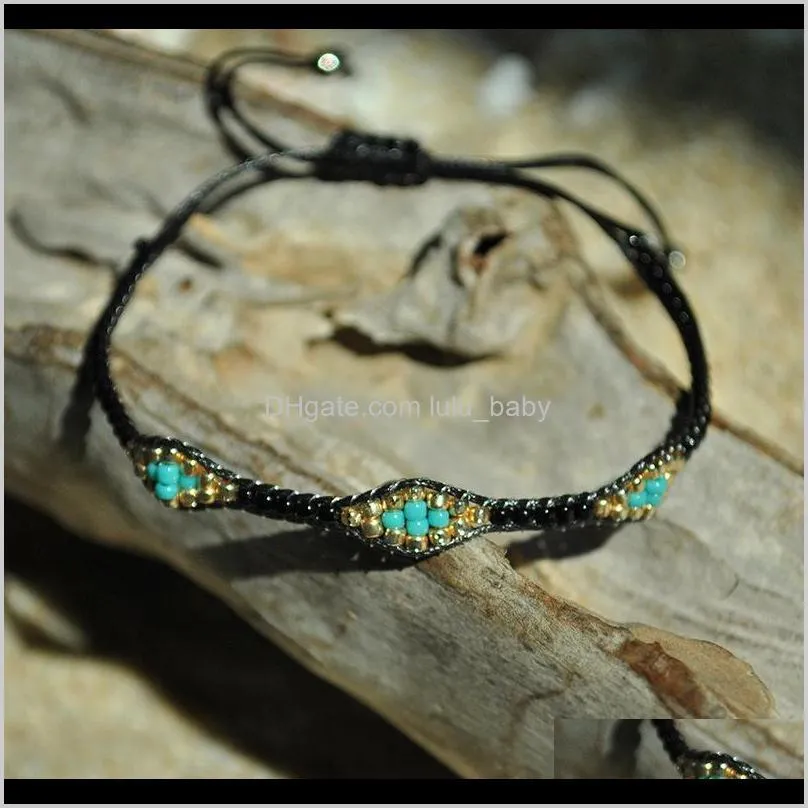 bohemian style friendship bracelet hand woven rope colorful rice beads bracelet exotic accessories