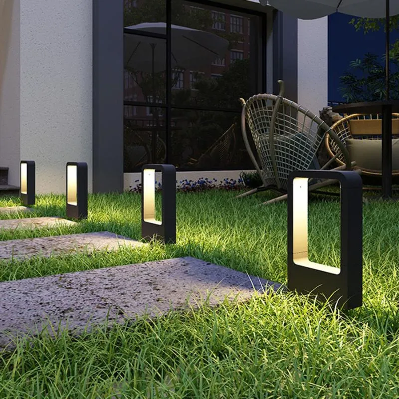 Gräsmatta lampor utomhus trädgård pelare ljus 10w cob led lampa vattentät aluminium stativ villa gårdsplan landskap bollards