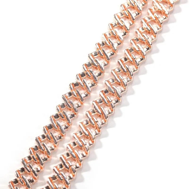 Hip Hop Baguette Watch Halsband Armband 12mm Iced Out Paled Pink Rhinestones Miami Prong Cuban Chain for Women Men smycken Chai212e