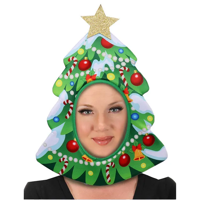 شجرة عيد الميلاد قبعة زينة عيد الميلاد تأثيري عطلة حزب أداء الرقص الدعائم القبعات