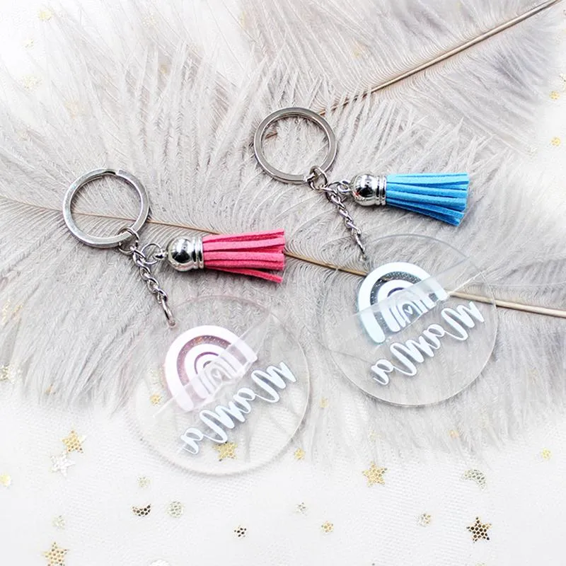 Mother`s Day Gift MAMA Acrylic Keychain Pendant Tassel Keychain Luggage Decorative Keyring Key Chain