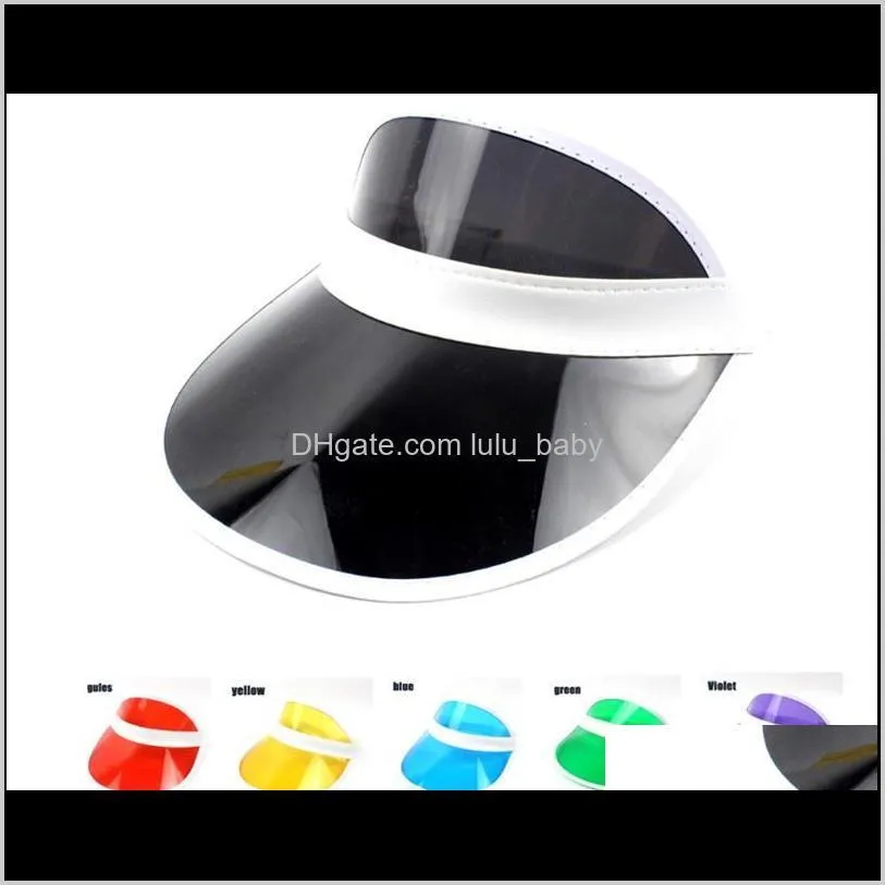 Visors Hats, Scarves & Gloves Accessories Drop Delivery 2021 Fashion Plastic Sun Visor Party Accessory Unisex Uv Hat Protection Clear Sunscre