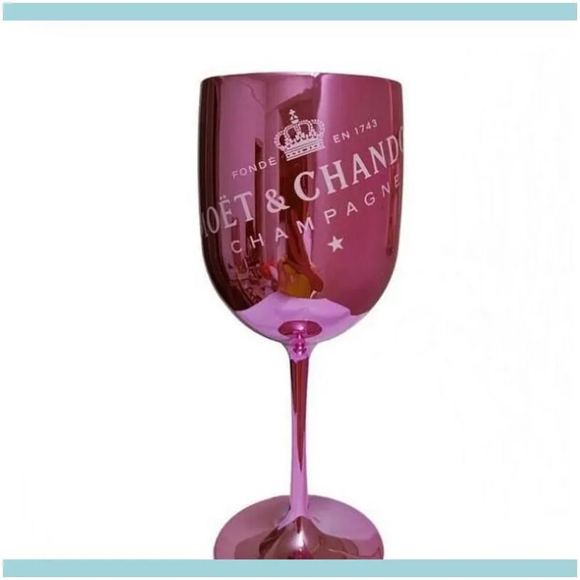 Wine Glasses Champagne Plastic Electroplated White, Pink Gold Ps Goblet Moet Cup Xsvuu