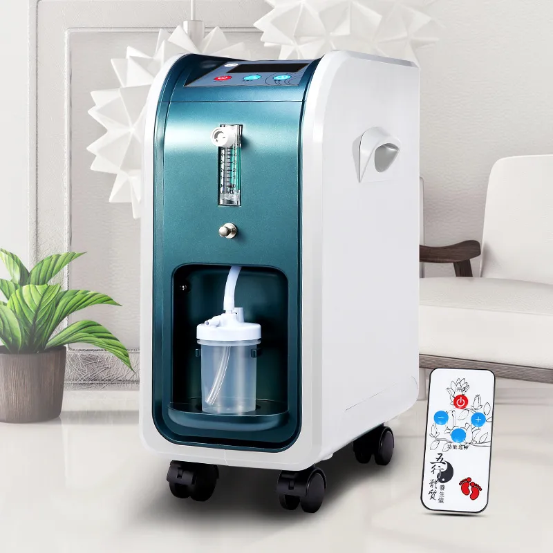 Concentrator Portable Hushållsgivare Resor Hög renhet Syre Machine 90% Sova Gratis Pulsmätare 1-5L Justerbar