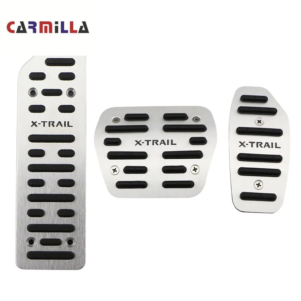 Car Gas Brake Footrest Pedals Cover with AT For X-trail XTrail T32 Regue 2014-2020 Stainless Steel