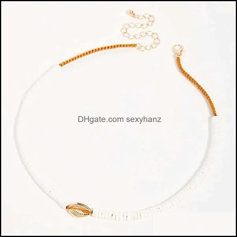 Chokers Natural Stone Shell Beaded Naszyjnik Porcelain Classic Ohemia Style Necklaces For Women Charm Jewelry Fashion Choker Handmade