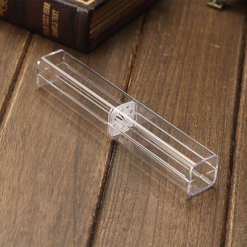 Presentpennor Transparent Box -fodral för Crystal Pens Ballpoint Pen Fountain Pen Pencil Promotion Retail Boxes Package Dh8769