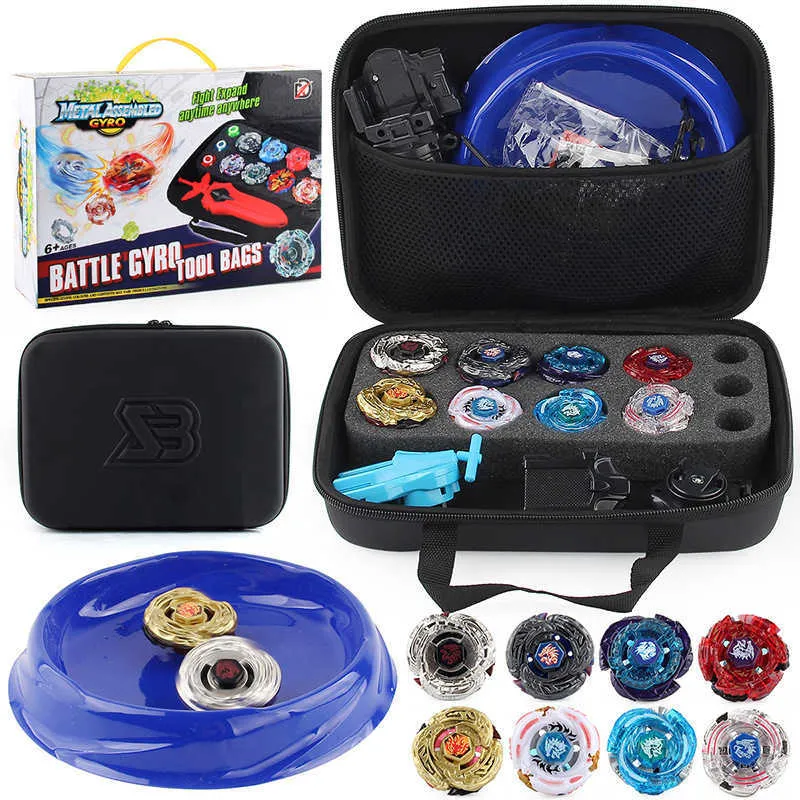 Beyblade Burst Set con launcher e manubrio in custodia da trasporto 8 tipi Metal Fusion Constellation Battle Gyros Giocattoli per bambini X0528