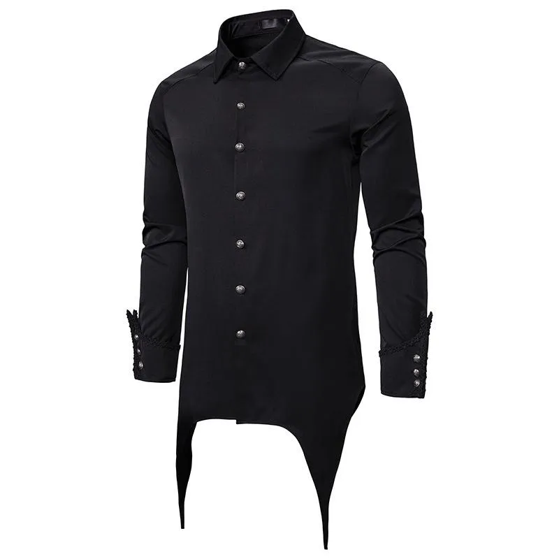 Camicia da uomo da smoking da sposa di moda Camicia da uomo 2022 Camicia steampunk gotica da uomo Camicie da ballo rinascimentali vittoriane da uomo Chemise XXL