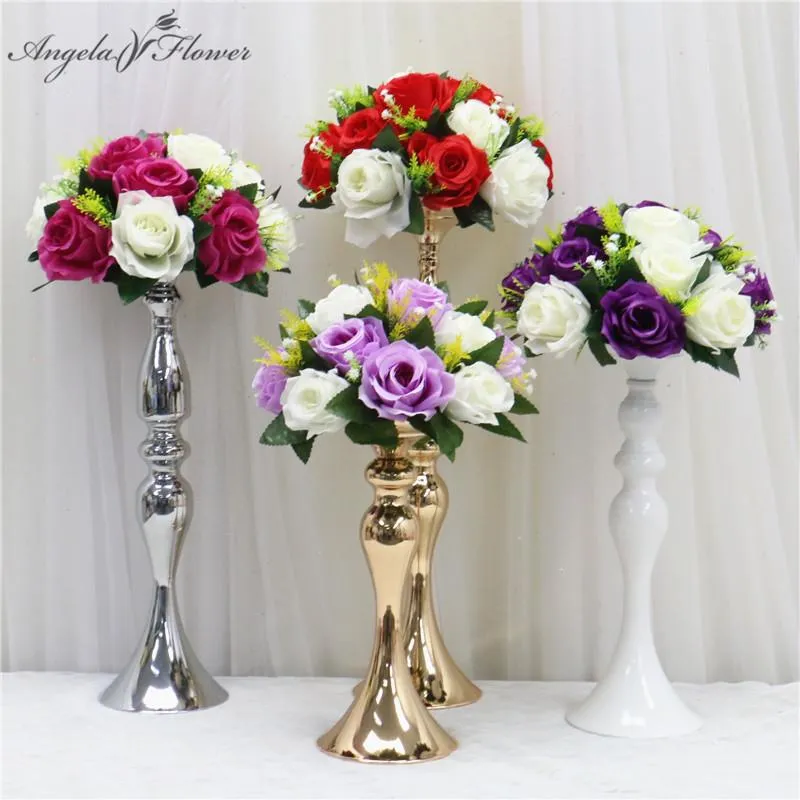 Decorative Flowers & Wreaths 26CM Artificial Flower Ball Fabric Plastic Simulation Centerpiece For Wedding Decor Road Lead Table Bouquet DIY