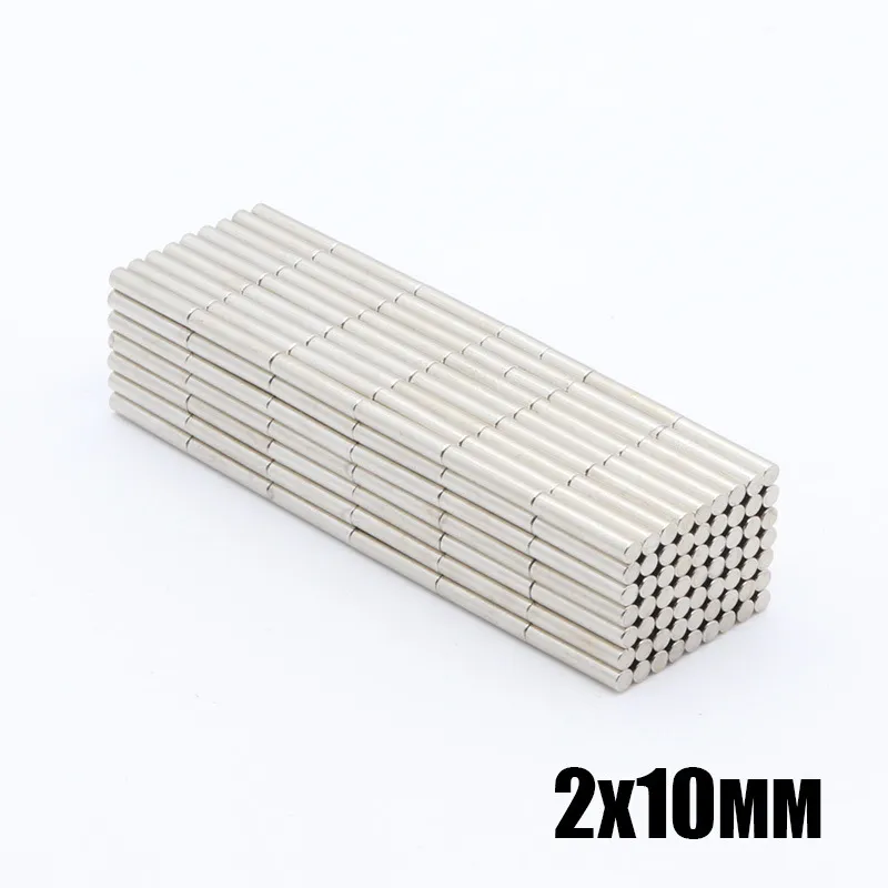 100Pcs 2x10 Neodymium Magnet Permanent N35 NdFeB Super Strong Powerful Small Round Magnetic Magnets Disc