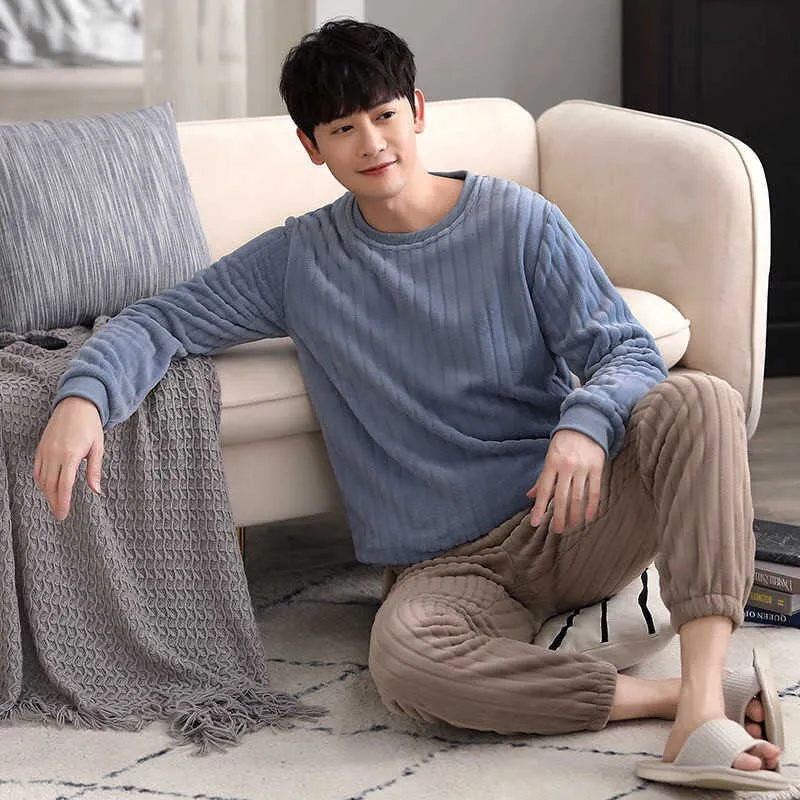 Men's 2 online piece flannel pajamas