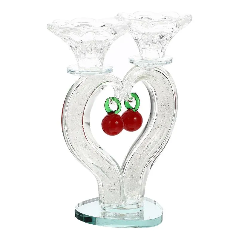 Candle Holders Elegant Fashion Crystal Candleholder Heart Shaped Candlestick Home Cup