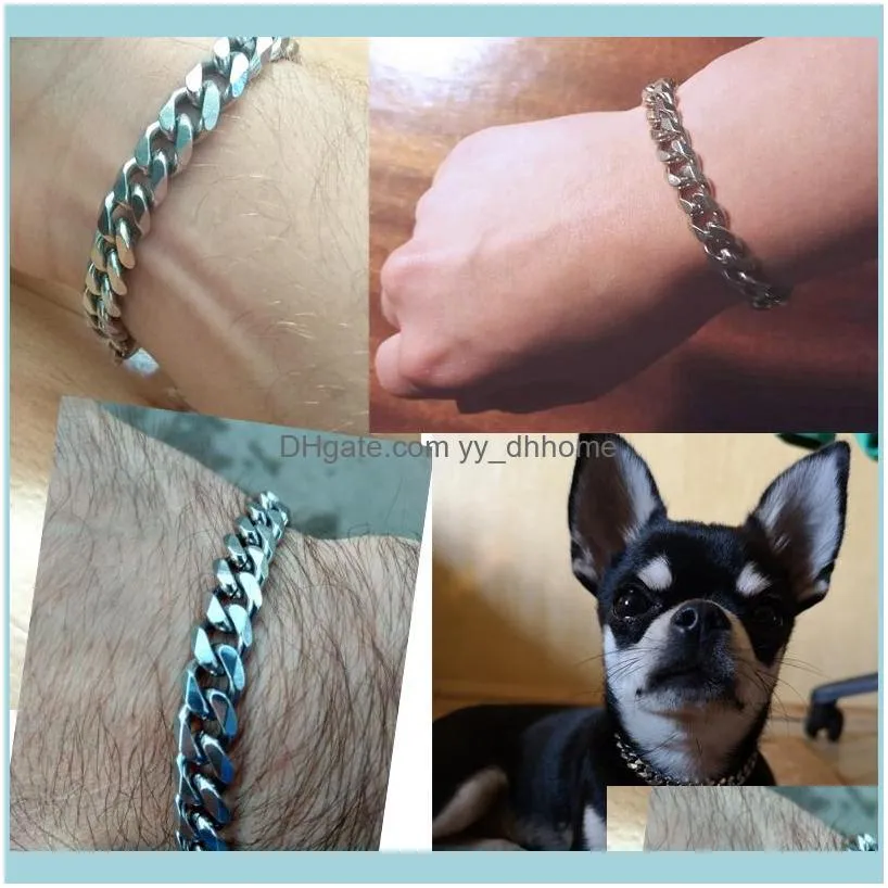 Link, Chain Stainless Steel Flat Bracelet For Men Women Curb Cuban Link Mens Womens Bracelets Chains Davieslee Jewelry