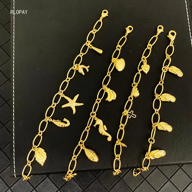 Charm Bracelets Copper Gold Plating Cute Animal For Girls Fish Star Luxury Valentines Day Gifts