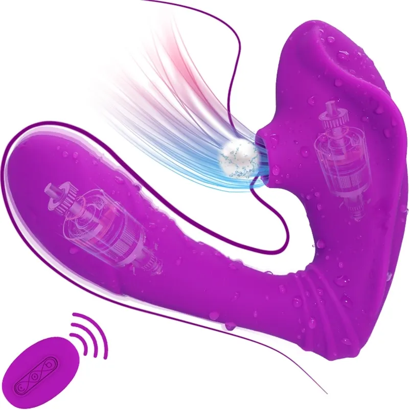 Remote Control Sucking Vibrator G Spot Massager Clit Stimulator_voghion.com