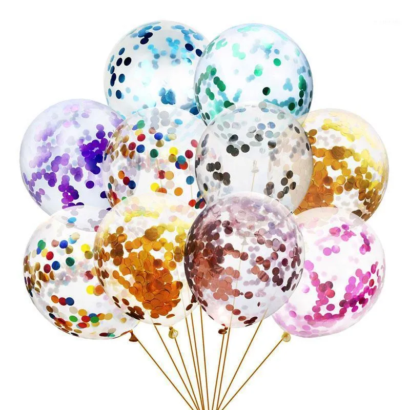 Presentf￶rpackning 5/10 st 12 tum glitter konfetti latex ballonger br￶llop jul dekoration baby shower f￶delsedag vuxen festdekor luft