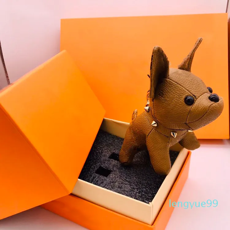 ファッションキーホルダーデザイナーキーバックル財布ペンダントバッグ犬デザイン高級人形チェーンキーバックル 7 色高品質ボックス付きオプション