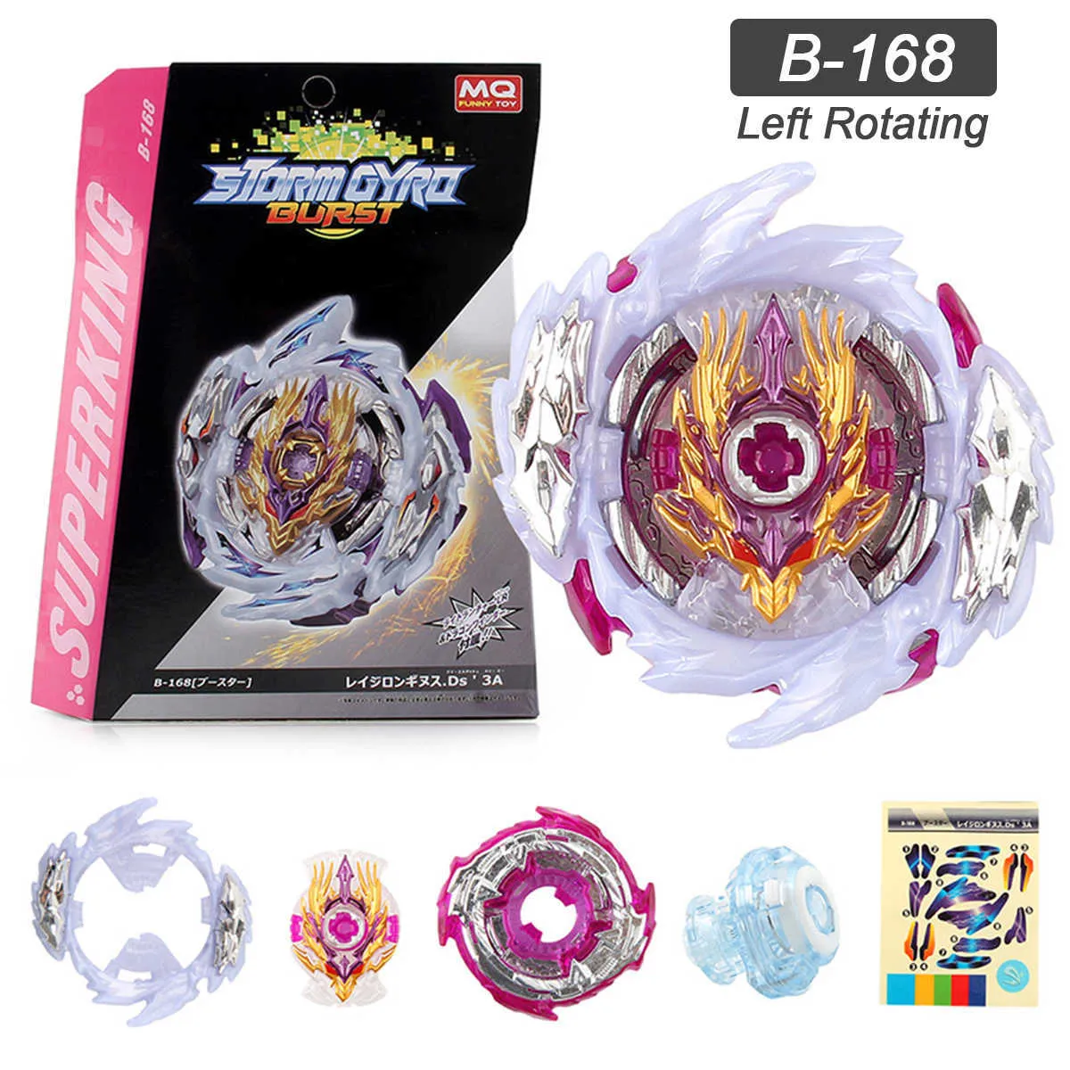 Zabawki Beyblades Burst Left Turning GT Metal Fusion Alloy Battle Rage Longinus B-168 Super King Gyro z dwukierunkowym wyrzutnią drutową X0528