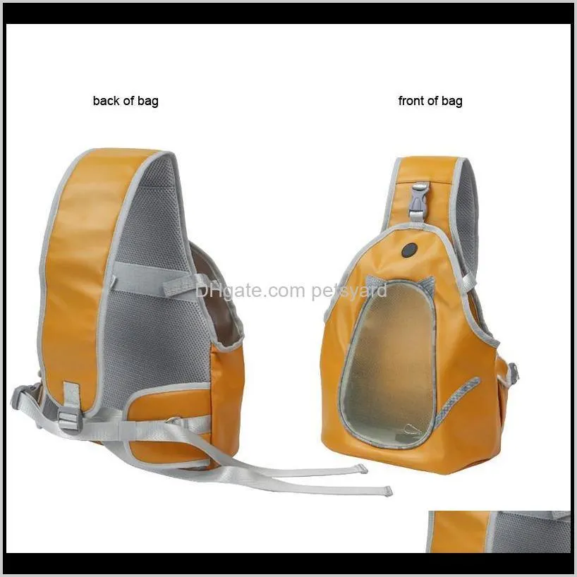 pets sling carrier pu bag breathable cat chest backpack outdoor walking puppy dog shoulder for small carriers,crates & houses