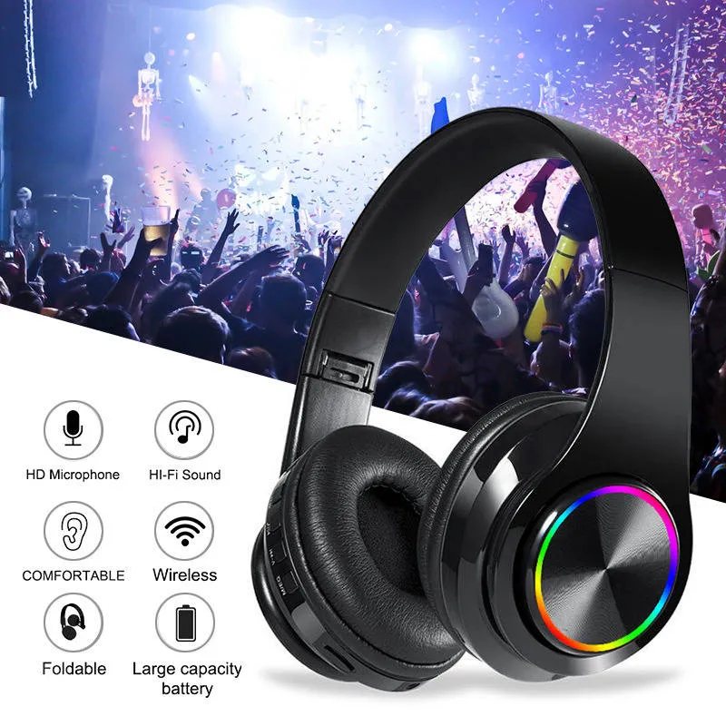 Heetste voor Max Draadloze Hoofdtelefoon Stereo Bluetooth Headsets Opvouwbare Oortelefoon Animatie Tonen Ondersteuning TF-kaart Buildin Mic 3.5mm Jack-oortelefoons