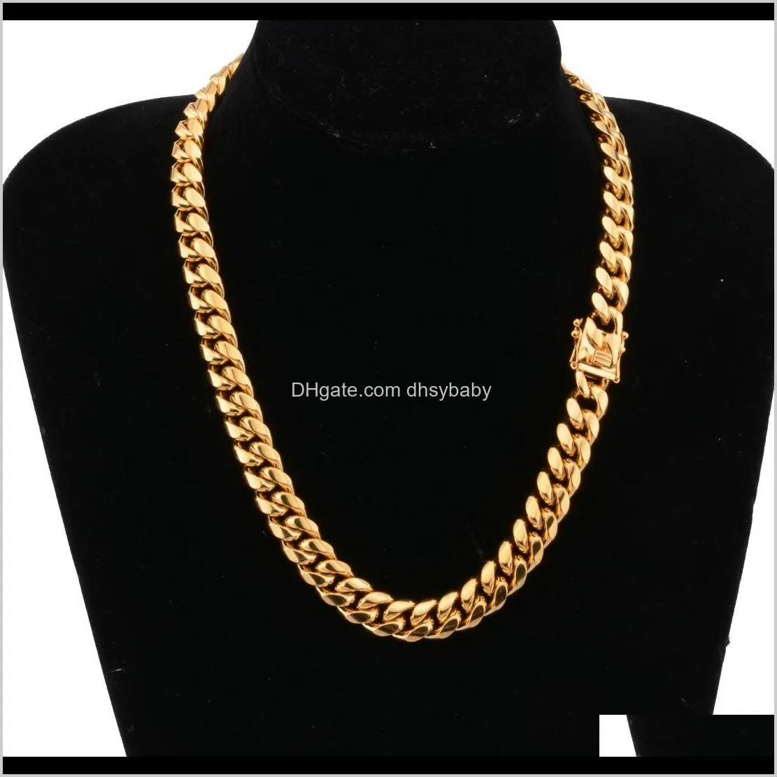 luxury designer mens necklace gold chain stainless steel jewelry hip hop cuban link rapper accessories fashion jewellery